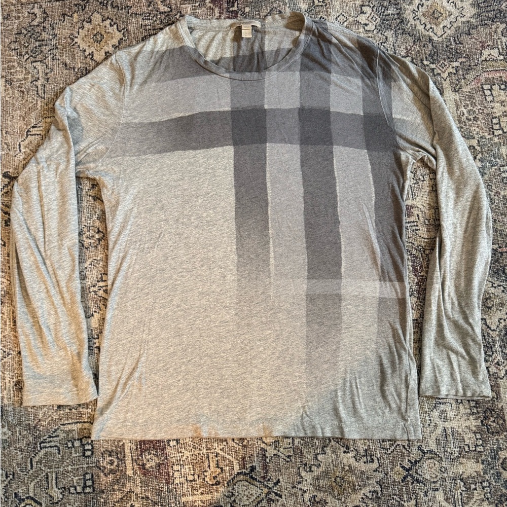 Men’s Burberry Nova Check Gray Plaid Shirt